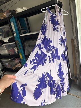 SHEIN Lavender Maxi Dress with Purple Floral Print